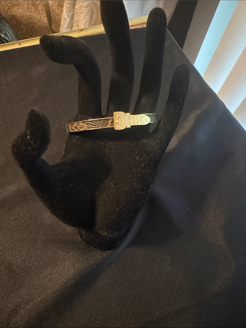 Gold-Tone Textured Buckle Bracelet